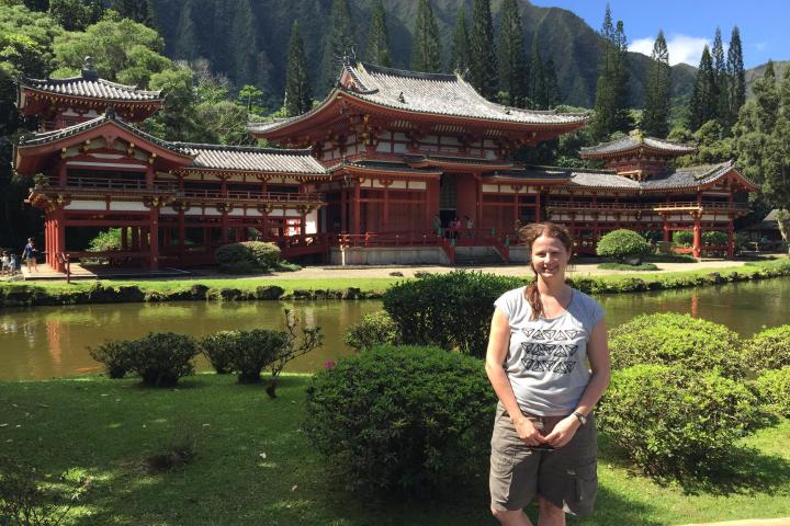 a man standing in a garden