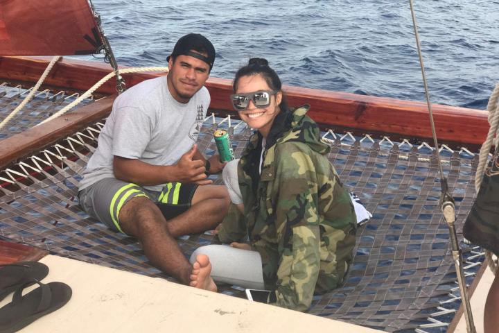 Henry Blanco sitting in a boat on a body of water