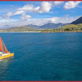 a small boat in a large body of water