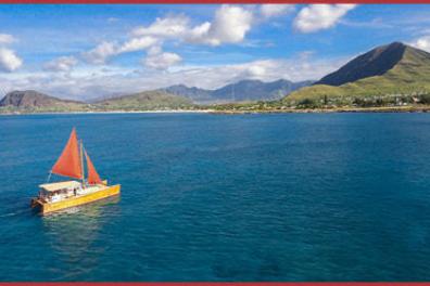 a small boat in a large body of water