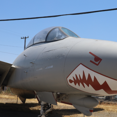 a plane sitting on top of a grass covered field