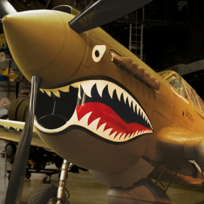 a propeller plane sitting on top of a table